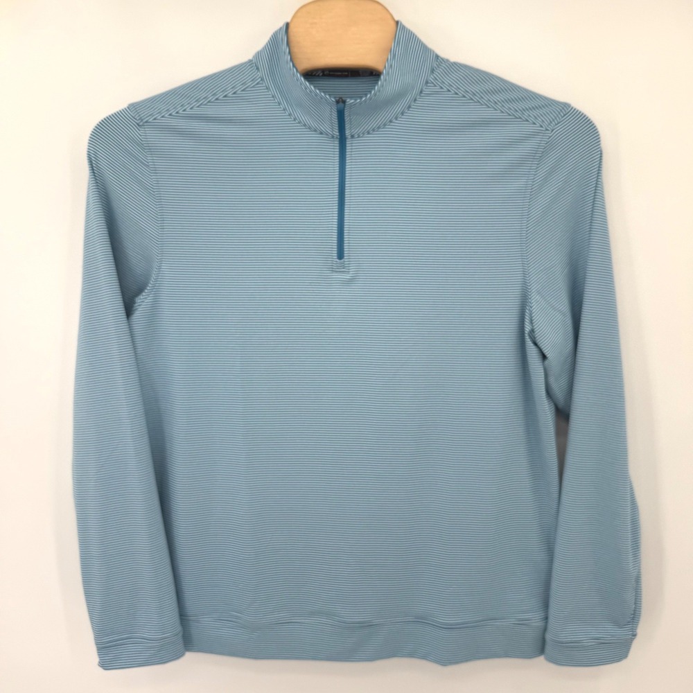 Southern Tide Pullover Mens XL Blue Tide To Trail Striped Quarter Zip 7650